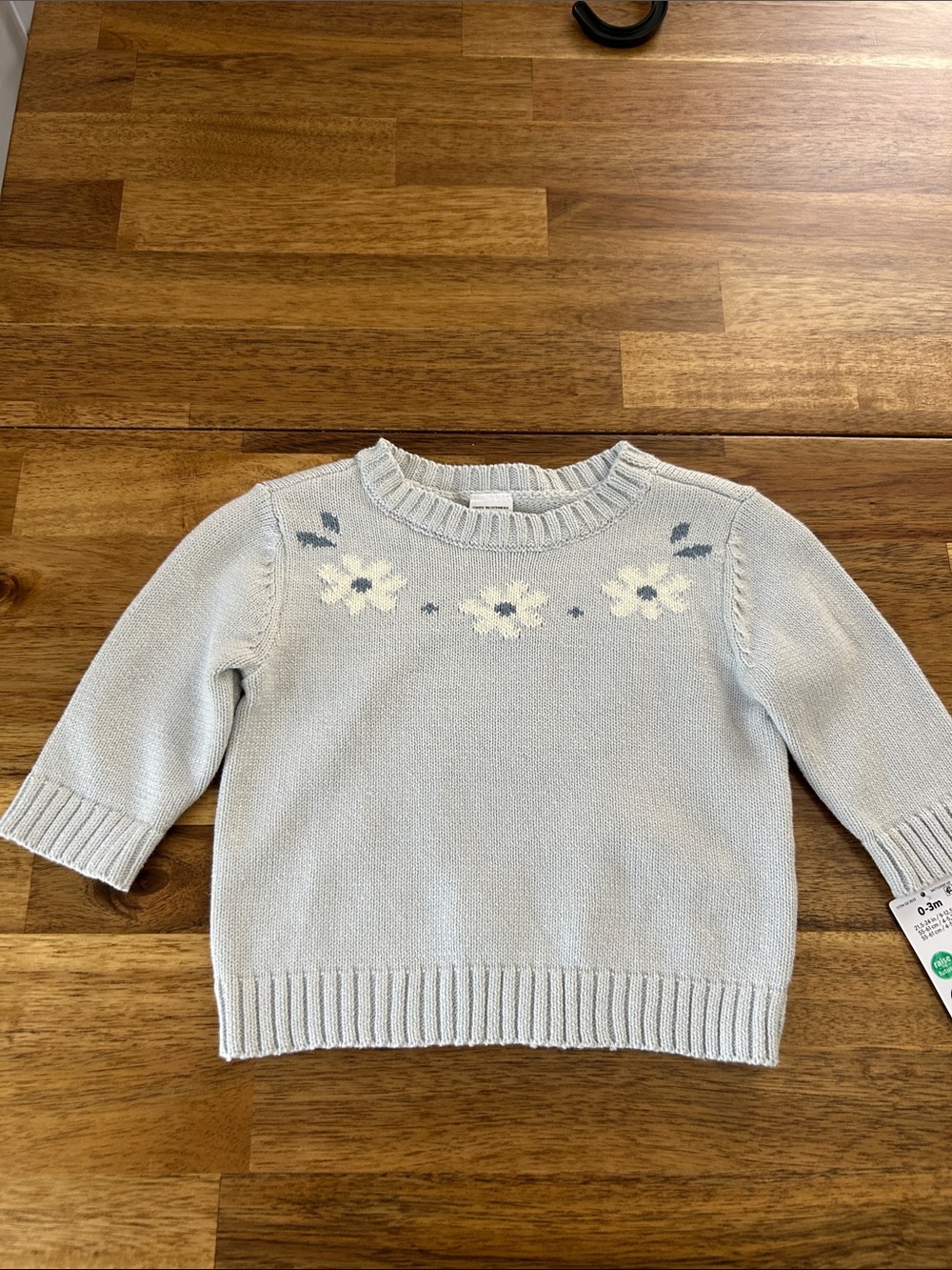 Carter's Light Blue Sweater with White Floral Detail